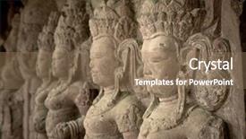  Presentation with bali statue - Colorful PPT layouts enhanced with holy ghost - statue of hindu deamon bali backdrop and a coral colored foreground