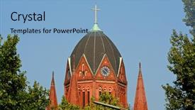  Presentation with ghost - Cool new PPT theme with holy ghost - top cross on top backdrop and a light blue colored foreground