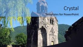  Presentation with armenia - Audience pleasing PPT layouts consisting of holy gorund - bell tower of medieval haghpat backdrop and a light blue colored foreground