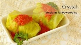  Presentation with cabbage cultivation - Audience pleasing theme consisting of holy gorund - cabbage rolls holishkes backdrop and a  colored foreground