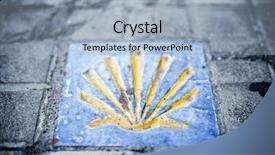  Presentation with shell - Presentation having holy gorund - santiago shell close up background and a light blue colored foreground