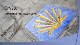  Presentation with shell - Audience pleasing PPT layouts consisting of holy gorund - santiago shell close up backdrop and a light gray colored foreground
