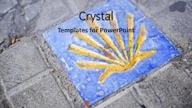  Presentation with shell - Slides consisting of holy gorund - santiago shell close up background and a light blue colored foreground