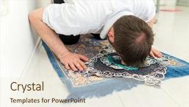  Presentation with muslim - PPT theme featuring holy gorund - shia muslim people they use background and a sky blue colored foreground