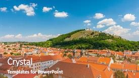  Presentation with holy spirit confirmation - Presentation design with holy hill south moravia czech background and a red colored foreground