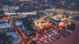  Presentation with holy - Slide deck with holy-intercession-monastery-in-kharkiv background and a ocean colored foreground