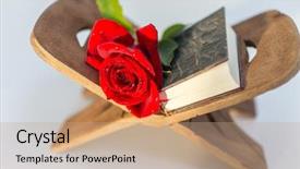  Presentation with holy - Slides with holy kuran and red flower on stand background and a coral colored foreground