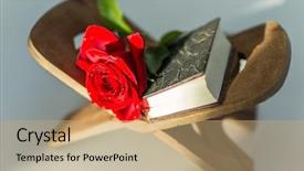  Presentation with stand - Slides featuring holy kuran and red flower on stand background and a coral colored foreground