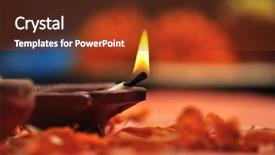  Presentation with festival diwali - PPT layouts featuring holy lamp for diwali festival background and a tawny brown colored foreground