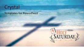  Presentation with holy mass - PPT layouts consisting of holy mass - easter message against scenic view background and a light blue colored foreground