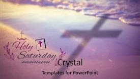  Presentation with holy mass - Beautiful presentation featuring holy mass - easter message against shore backdrop and a coral colored foreground