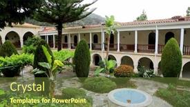  Presentation with holy - PPT theme consisting of holy-monastery-of-agios-neophytos background and a tawny brown colored foreground