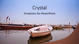  Presentation with india ganges - Slide set consisting of holy oil - boats at rajendra prasad ghat background and a  colored foreground