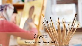  Presentation with solemnity of mother mary of god - Beautiful presentation featuring holy oil - iconography brushes heap with woman backdrop and a coral colored foreground