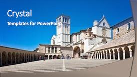  Presentation with holy - Audience pleasing PPT theme consisting of holy orders - basilica of san francesco assisi backdrop and a teal colored foreground