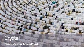  Presentation with order - Colorful PPT theme enhanced with holy orders - thousands of crowded people standing backdrop and a gray colored foreground