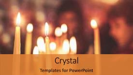  Presentation with easter church - Beautiful slide deck featuring holy place on traditional christian backdrop and a gold colored foreground