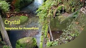  Presentation with monkey - Slide set having holy pool in bathing temple at sacred monkey forest ubud bali indonesia background and a tawny brown colored foreground