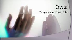  Presentation with woman muslim - PPT theme featuring holy power - muslim woman hands up background and a white colored foreground