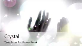  Presentation with woman muslim - Slide deck featuring holy power - muslim woman hands up background and a white colored foreground