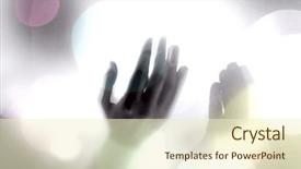  Presentation with woman muslim - PPT theme with holy power - muslim woman hands up background and a cream colored foreground