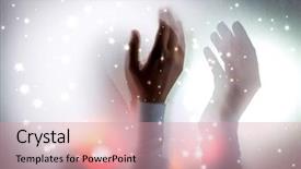  Presentation with woman muslim - Presentation theme having holy power - muslim woman hands up background and a coral colored foreground