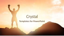  Presentation with fight two boxer boxing - Audience pleasing PPT theme consisting of holy power - portrait of winning boxer backdrop and a cream colored foreground