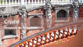  Presentation with nepal - Audience pleasing PPT theme consisting of holy power - stairs to gupteshwor cave backdrop and a coral colored foreground