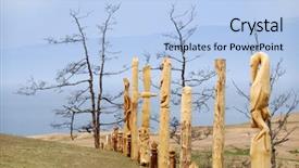  Presentation with shaman - Slides consisting of holy power - wooden shaman totems at burhan background and a light blue colored foreground