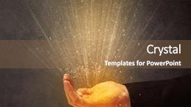  Presentation with holy - Amazing slide set having holy power - yellow ray of light coming backdrop and a coral colored foreground