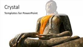  Presentation with holy spirit - Presentation theme having holy spirit power - big thai buddha statue isolated background and a  colored foreground