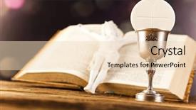  Presentation with sacrament - Amazing presentation theme having holy supper - eucharist sacrament of communion backdrop and a lemonade colored foreground