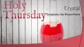  Presentation with broken egg - Colorful presentation theme enhanced with holy thursday against red painted backdrop and a light gray colored foreground