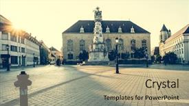  Presentation with budapest - Presentation theme consisting of statue of holy trinity background and a coral colored foreground
