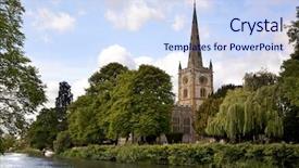  Presentation with church - PPT layouts featuring holy trinity church stratford - upon background and a sky blue colored foreground