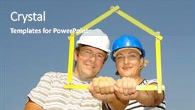  Presentation with blue yellow - Amazing presentation theme having home accessories - couple wearing white and blue backdrop and a teal colored foreground