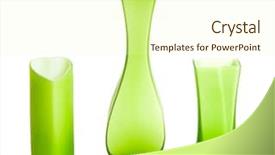  Presentation with green and white - Beautiful slide deck featuring home accessories - green vases isolated on white backdrop and a  colored foreground