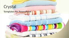  Presentation with kitchen - Audience pleasing theme consisting of home accessories - kitchen towels isolated on white backdrop and a blonde colored foreground