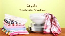  Presentation with kitchen - Cool new presentation theme with home accessories - kitchen towels with dishes backdrop and a white colored foreground