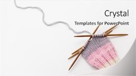  Presentation with knitting - Cool new PPT theme with home accessories - knitting in the round backdrop and a white colored foreground