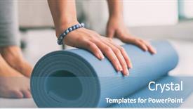  Presentation with active meditation - Theme consisting of home active lifestyle woman rolling background and a teal colored foreground