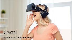  Presentation with entertainment - Slide deck featuring home and calling somebody background and a  colored foreground