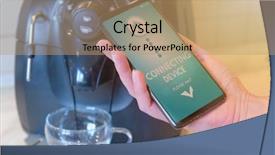  Presentation with iot smart home - Presentation theme featuring home and internet of things background and a coral colored foreground