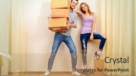  Presentation with new home - Amazing PPT theme having home apartment repair real estate backdrop and a  colored foreground