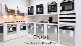  Presentation with home - Beautiful slides featuring home appliance in the store backdrop and a light gray colored foreground