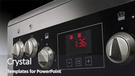  Presentation with timer - Cool new PPT theme with home appliances - close up of controls backdrop and a dark gray colored foreground