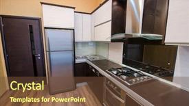  Presentation with home appliances - Slides enhanced with home appliances - interior of modern kitchen background and a tawny brown colored foreground