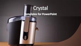  Presentation with juice - Slide set enhanced with home appliances - juice extractor in kitchenware concept background and a dark gray colored foreground