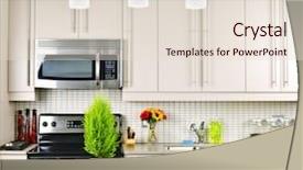  Presentation with home appliances - Colorful slide deck enhanced with home appliances - modern kitchen interior with natural backdrop and a lemonade colored foreground