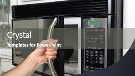  Presentation with home appliances - Theme consisting of home appliances - opening a microwave door background and a gray colored foreground